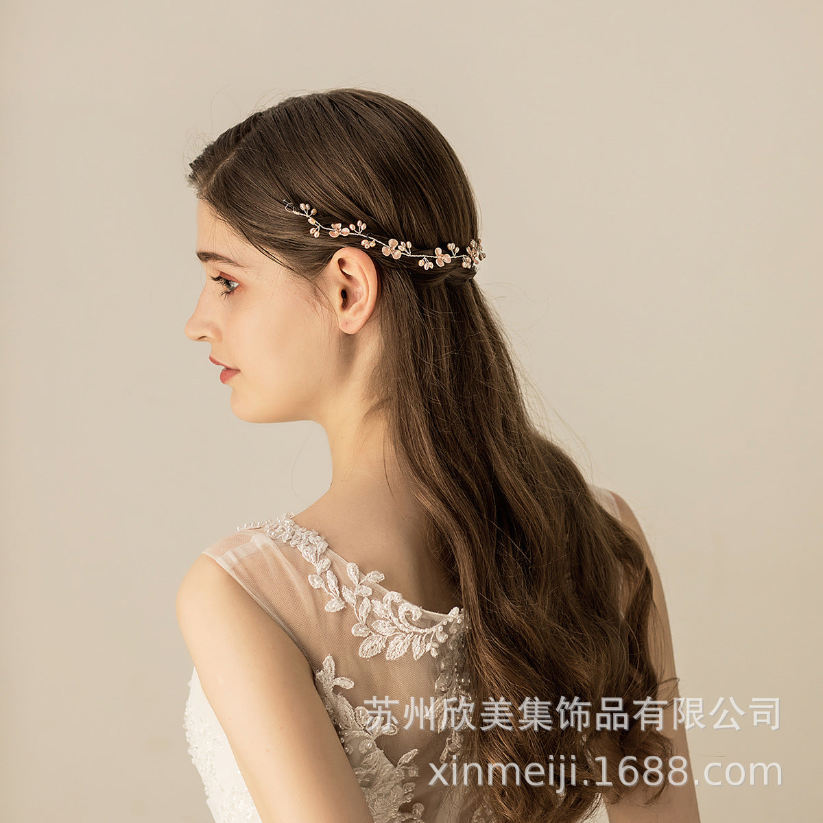 Wholesale Alloy Flower Color Pearl Hair Accessories Bridal Wedding Dinner Toast Dress Headband